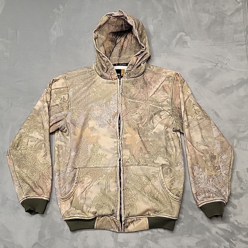 Kings Camo Jacket Mens M Brown Shadow Camo Mountain Full Zip Hoodie Hunting